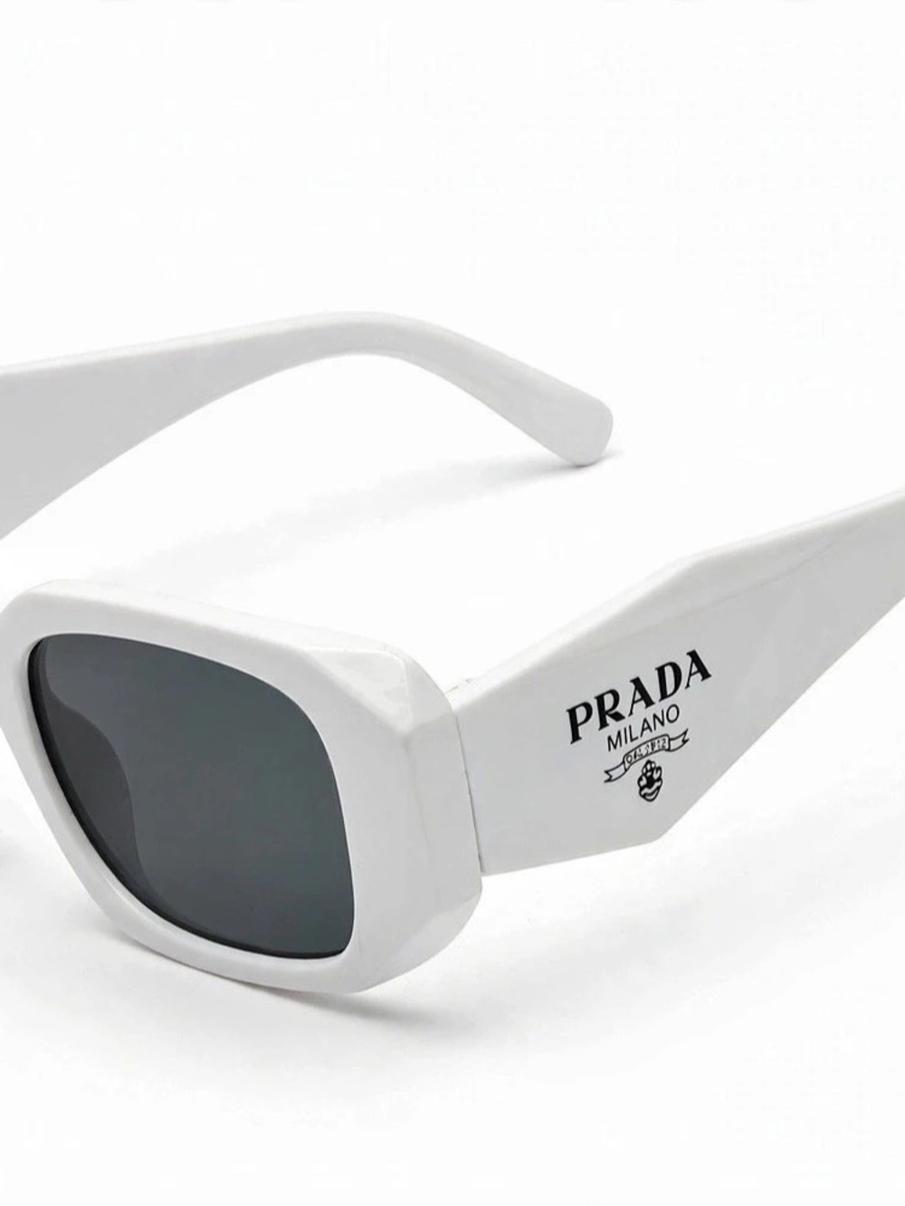 Prada Symbole Rectangular Sunglasses SPR 17W White & Black